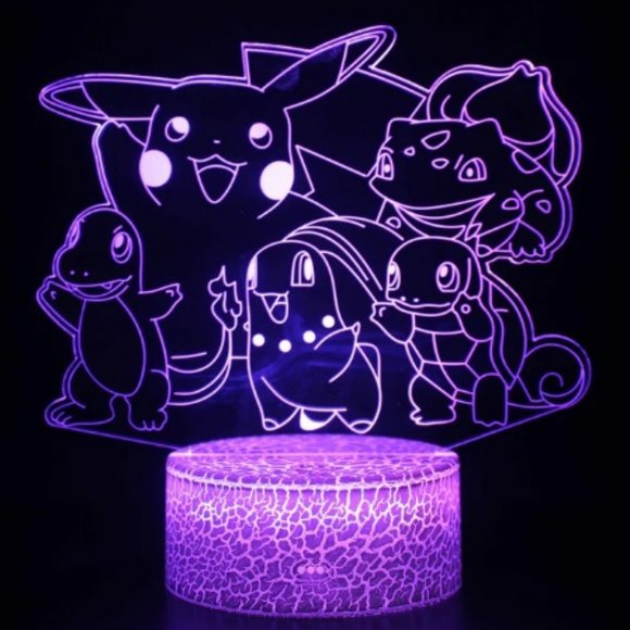 Pokemon Go 3D LED Lamp Colour Change Night light Table Lamp 3 Plates - Picture 2 of 14